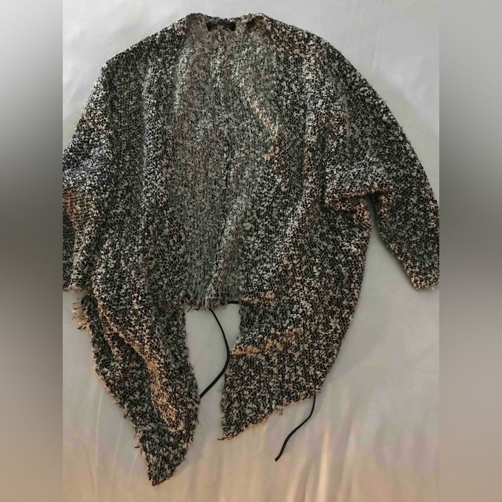 Scotch & Soda Maison Scotch Black & White Open Knit Cardigan SZ M